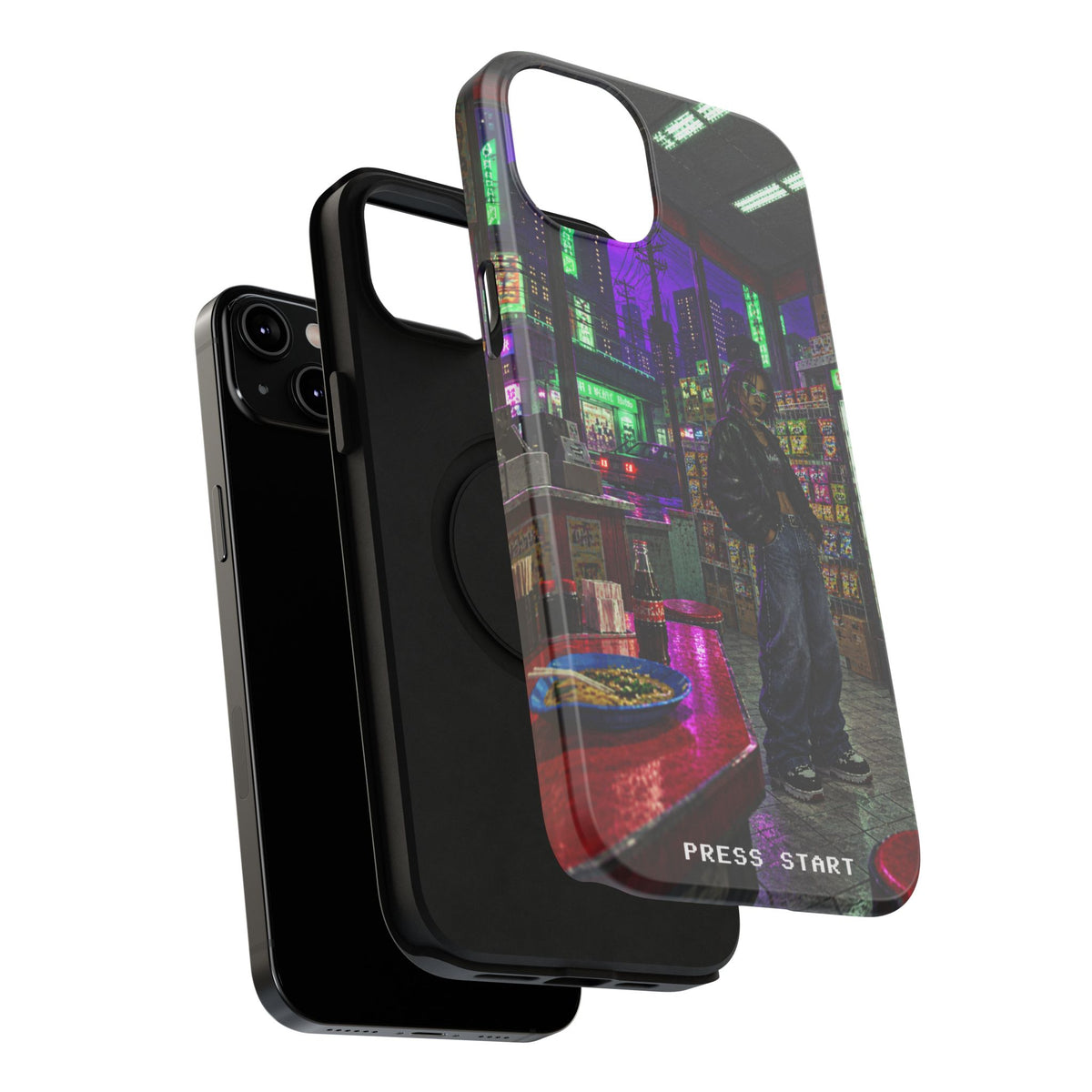 Press Start Cyberpunk Arcade Phone Case