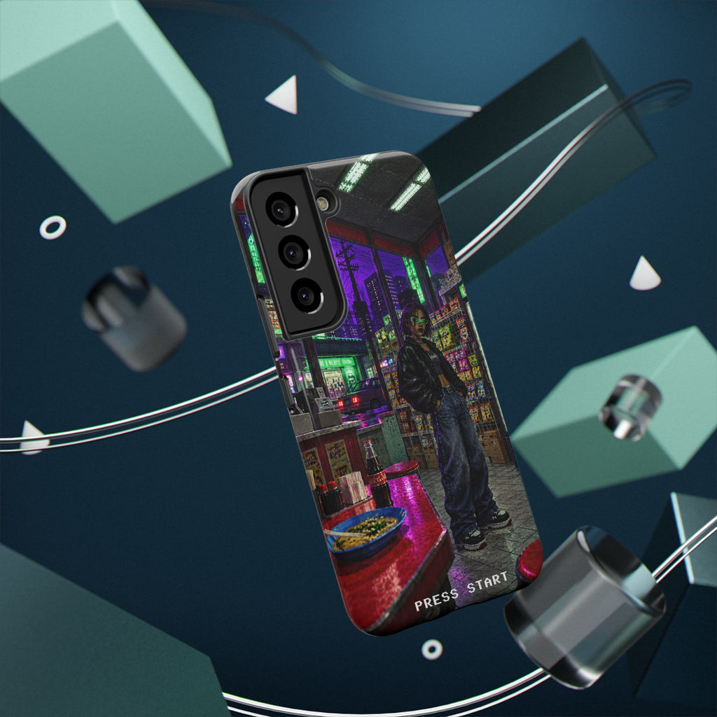 Press Start Cyberpunk Arcade Phone Case
