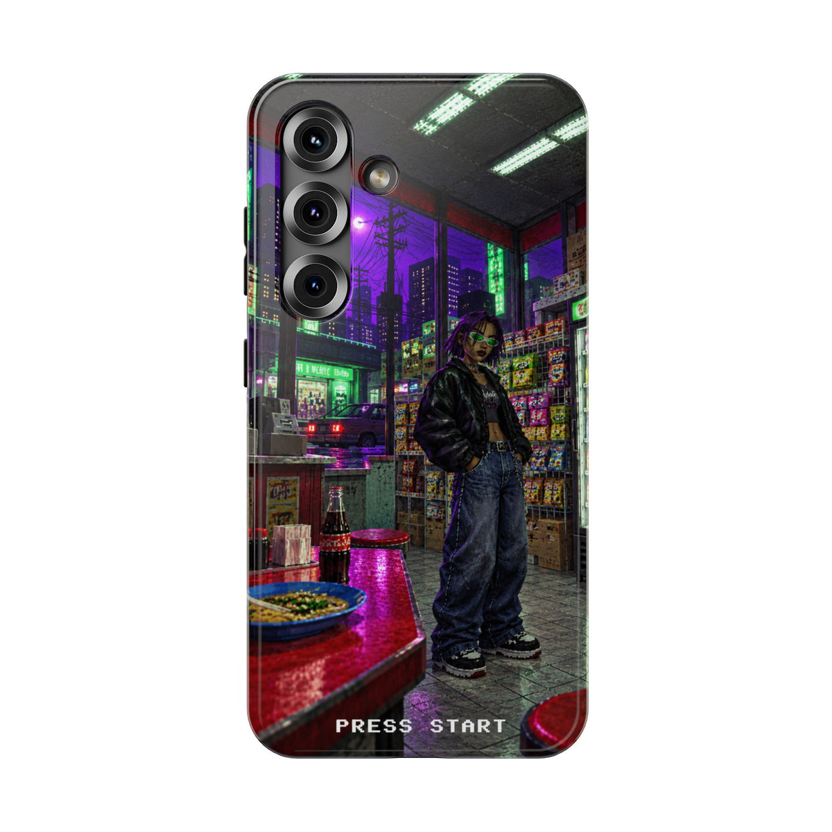 Press Start Cyberpunk Arcade Phone Case