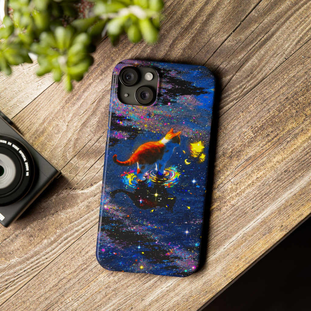 Cosmic Cat Slim Phone Case