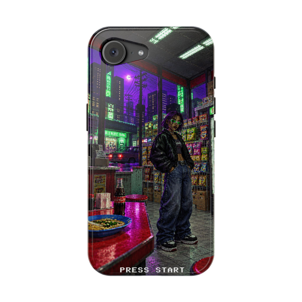 Press Start Cyberpunk Arcade Phone Case