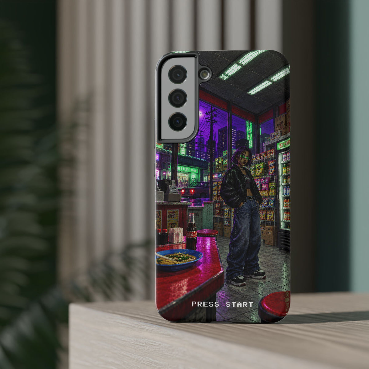 Press Start Cyberpunk Arcade Phone Case
