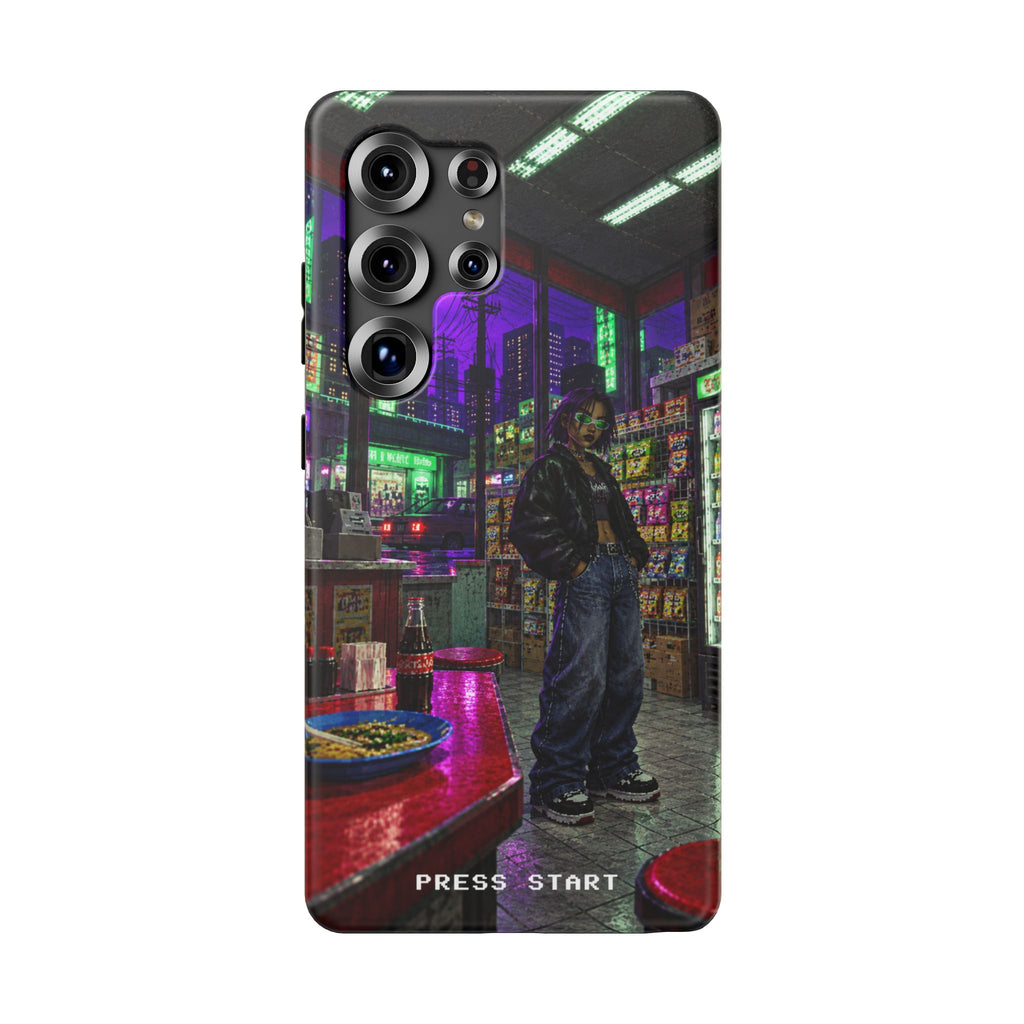 Press Start Cyberpunk Arcade Phone Case