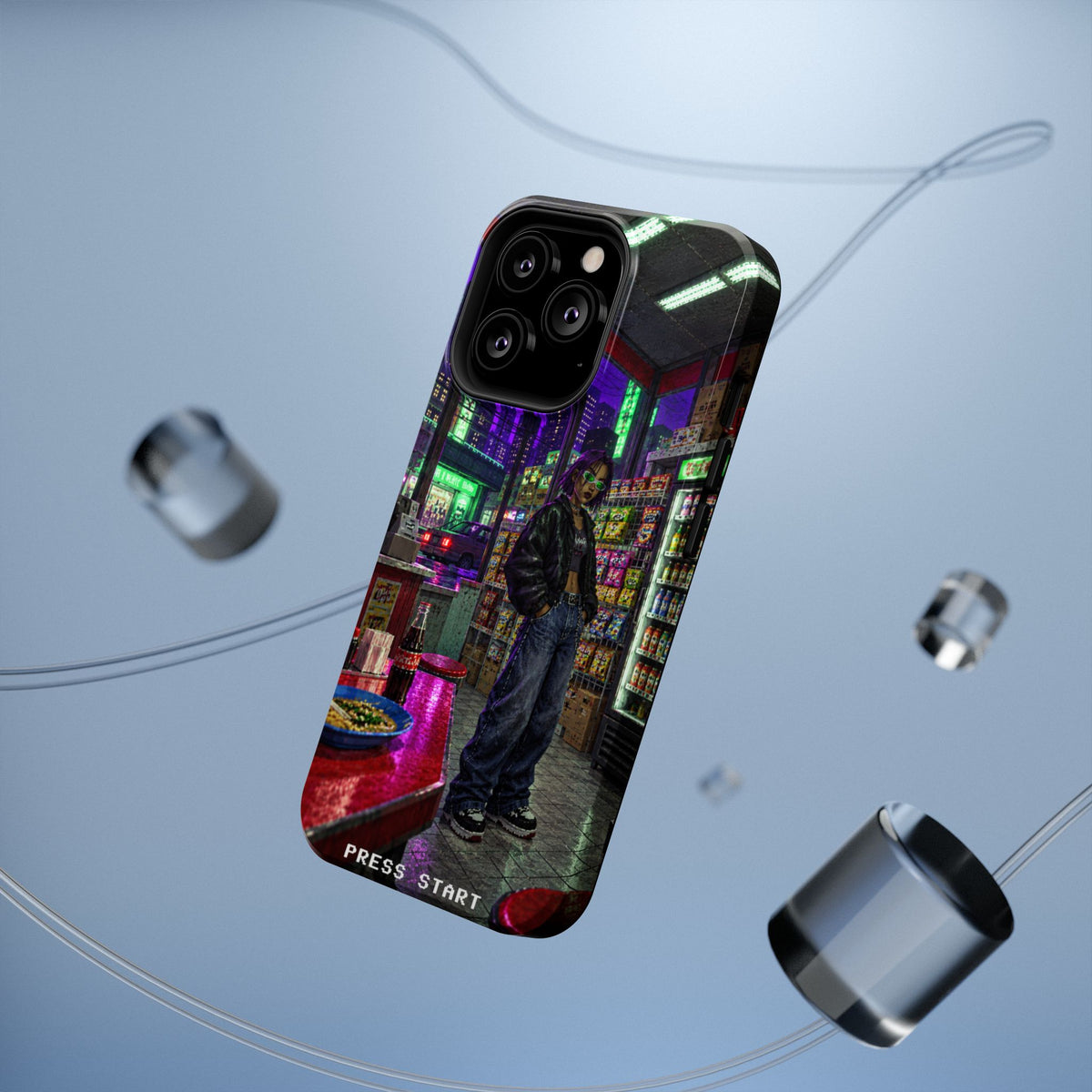 Press Start Cyberpunk Arcade Phone Case