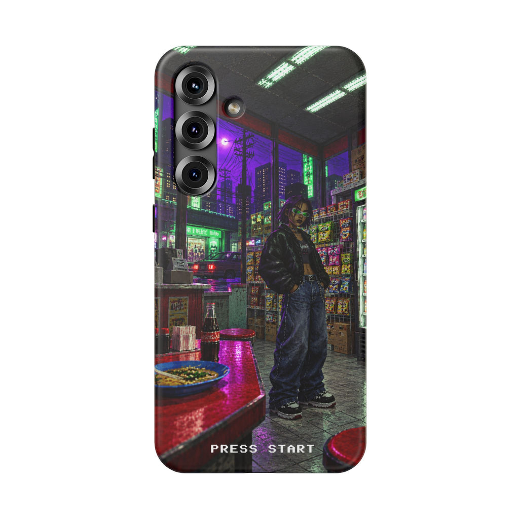 Press Start Cyberpunk Arcade Phone Case
