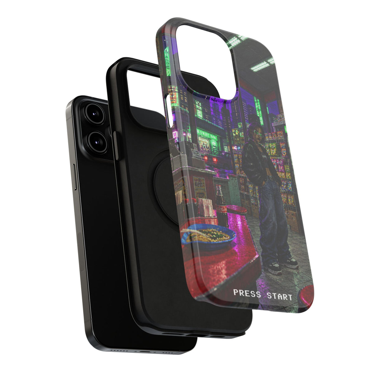 Press Start Cyberpunk Arcade Phone Case